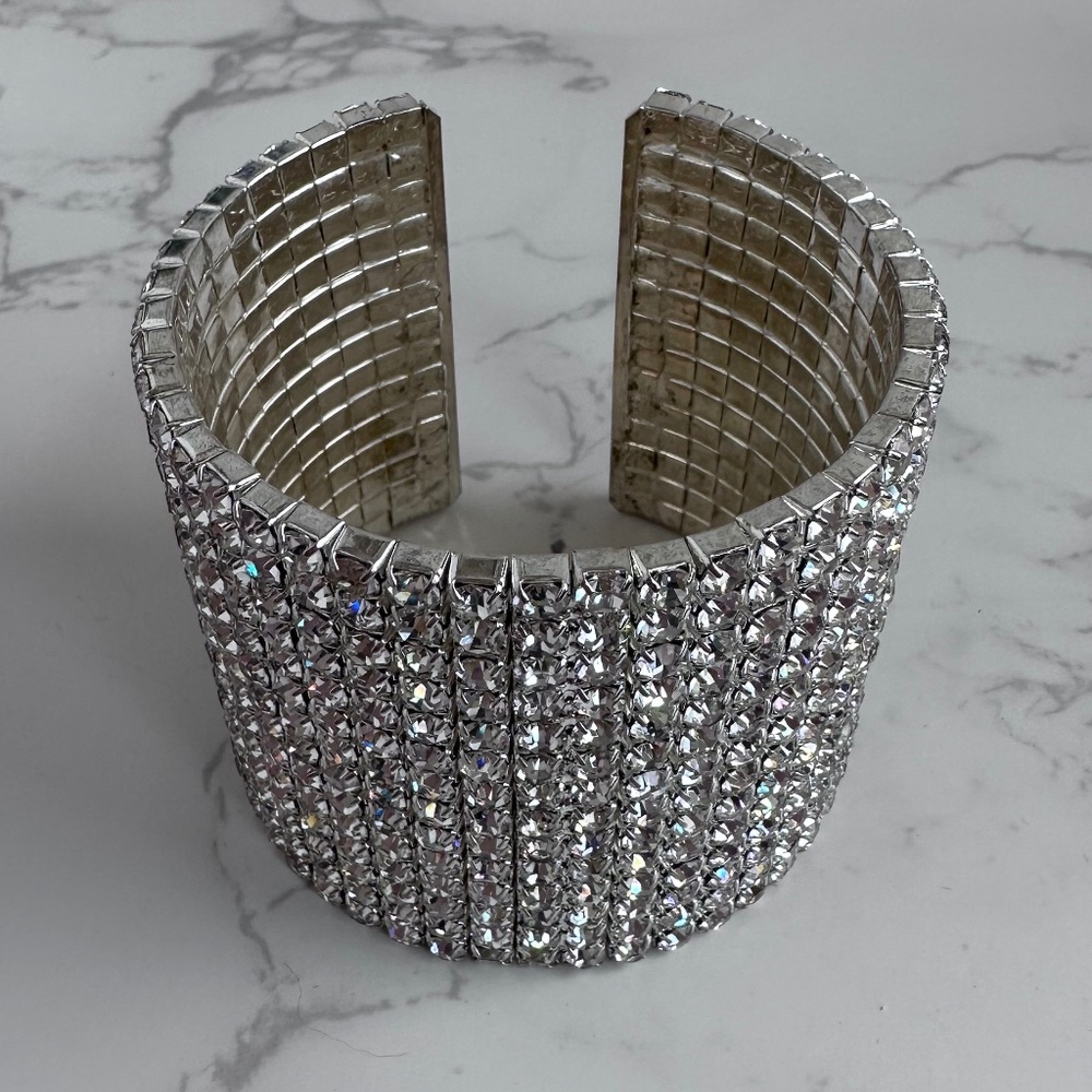 Brilliant Rhinestone Glam Cuff Bracelet